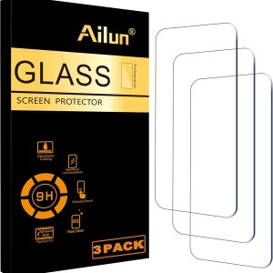 Ailun Glass Screen Protector for iPhone 16 / iPhone 15 / iPhone 15 Pro [6.1 Inch] Display 3 Pack Tempered Glass, Dynamic Island Compatible, Case Friendly [Not for iPhone 16 Pro 6.3 Inch]