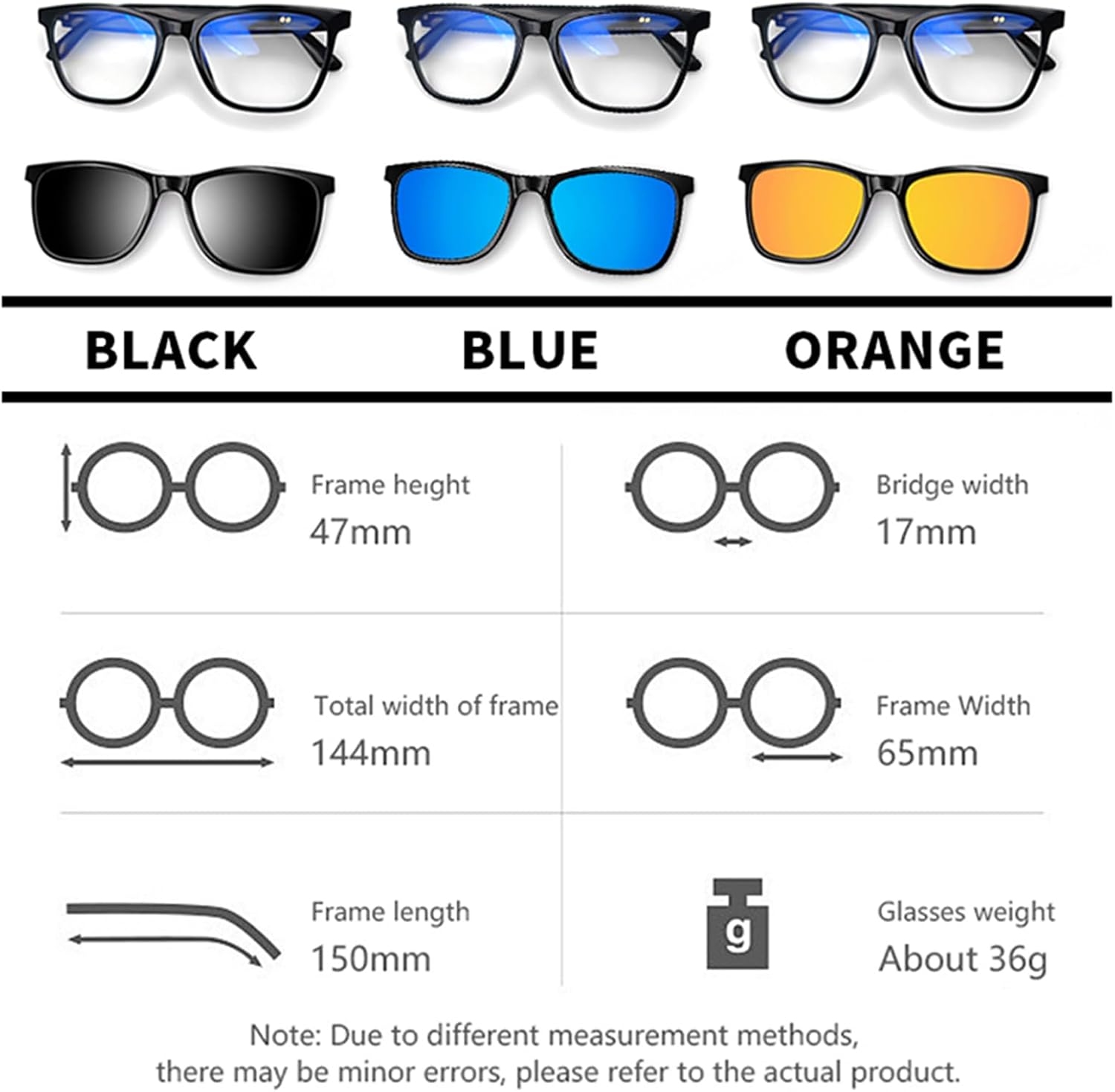 Smart Bluetooth Glasses for Women Men with Magnetic Lenses Music Sunglasses UV400 Open Ear,Clear Calls,Outdoor Driving (with Black Lens) - Image 2