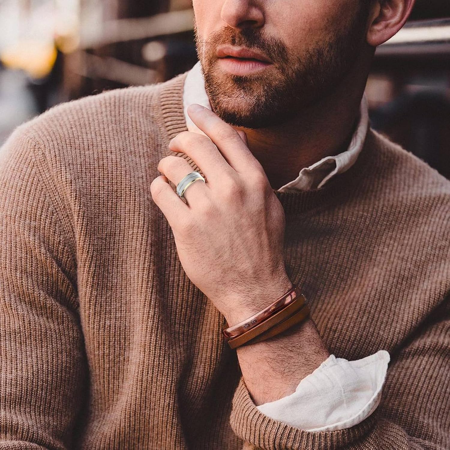 Smart Ring Health Tracker, Anillo Inteligente para Hombre, Health Rings for Women & Men, Long Lasting Batteries Sleep Ring, Waterproof Fitness Tracker (Silver, 8#) - Image 8